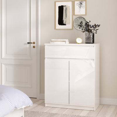 Naia Sideboard 1 Drawer 2 Doors in White High Gloss – FTG, view 6