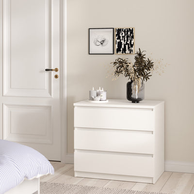 Naia Chest of 3 Drawers in White – FTG, view 5
