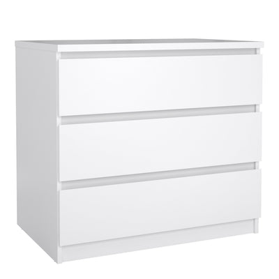 Naia Chest of 3 Drawers in White High Gloss – FTG