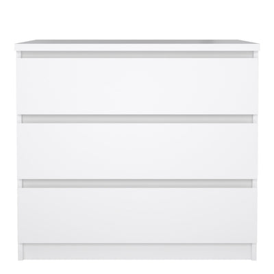 Naia Chest of 3 Drawers in White High Gloss – FTG, view 2