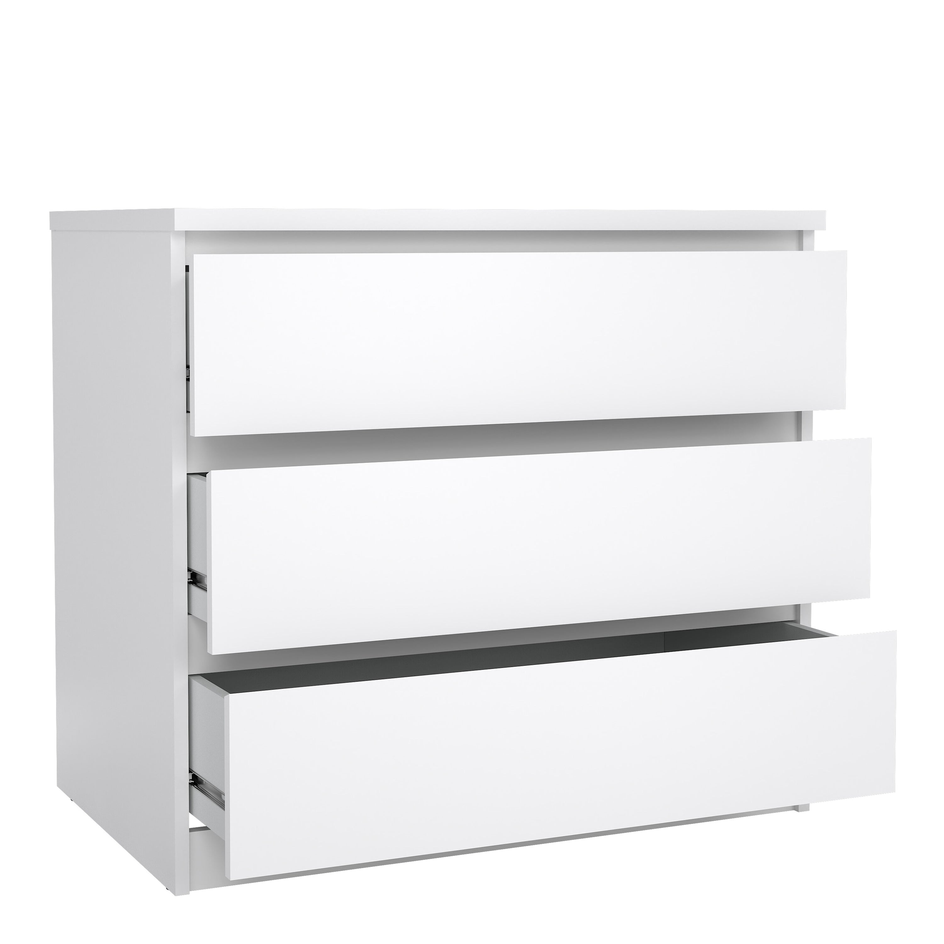 Naia Chest of 3 Drawers in White High Gloss – FTG, view 4