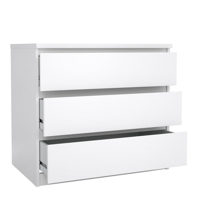Naia Chest of 3 Drawers in White High Gloss – FTG, view 4