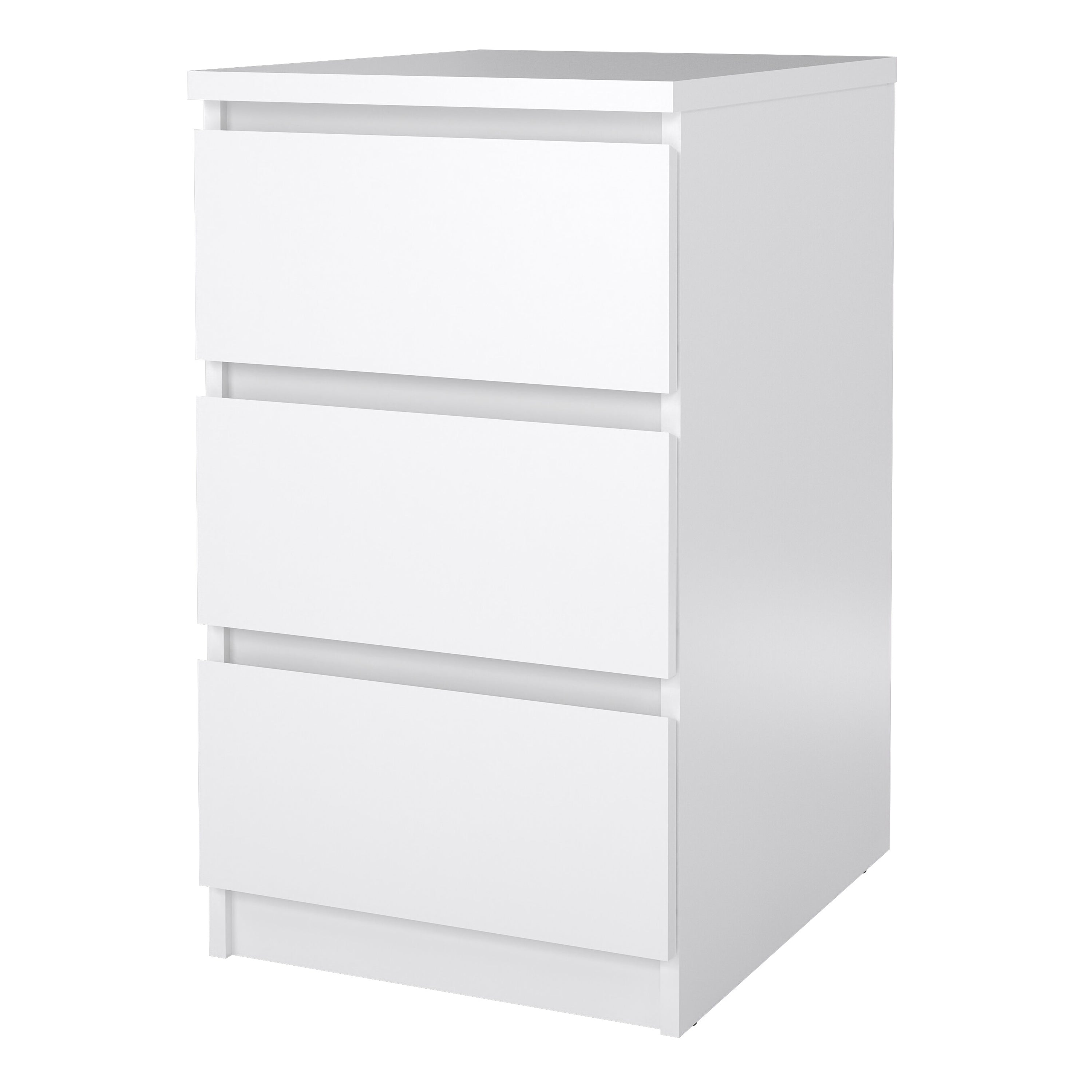 Naia Bedside 3 Drawers in White High Gloss – FTG, view 3