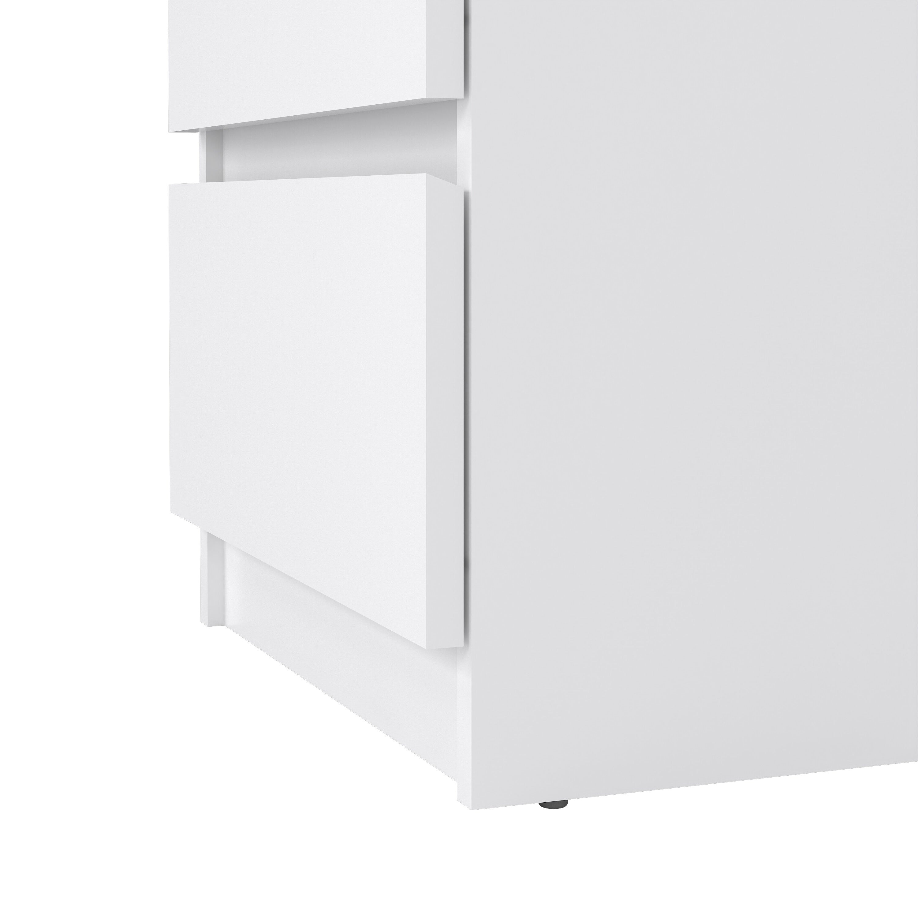 Naia Bedside 3 Drawers in White High Gloss – FTG, view 7
