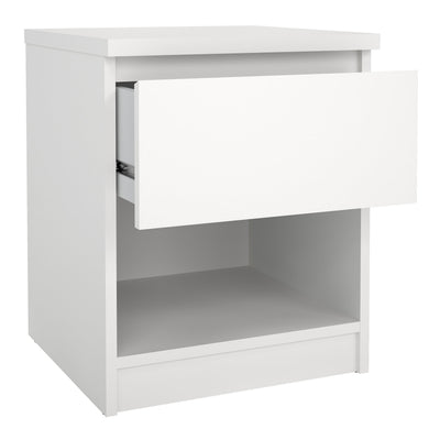 Naia Bedside 1 Drawer 1 Shelf in White – FTG, view 9