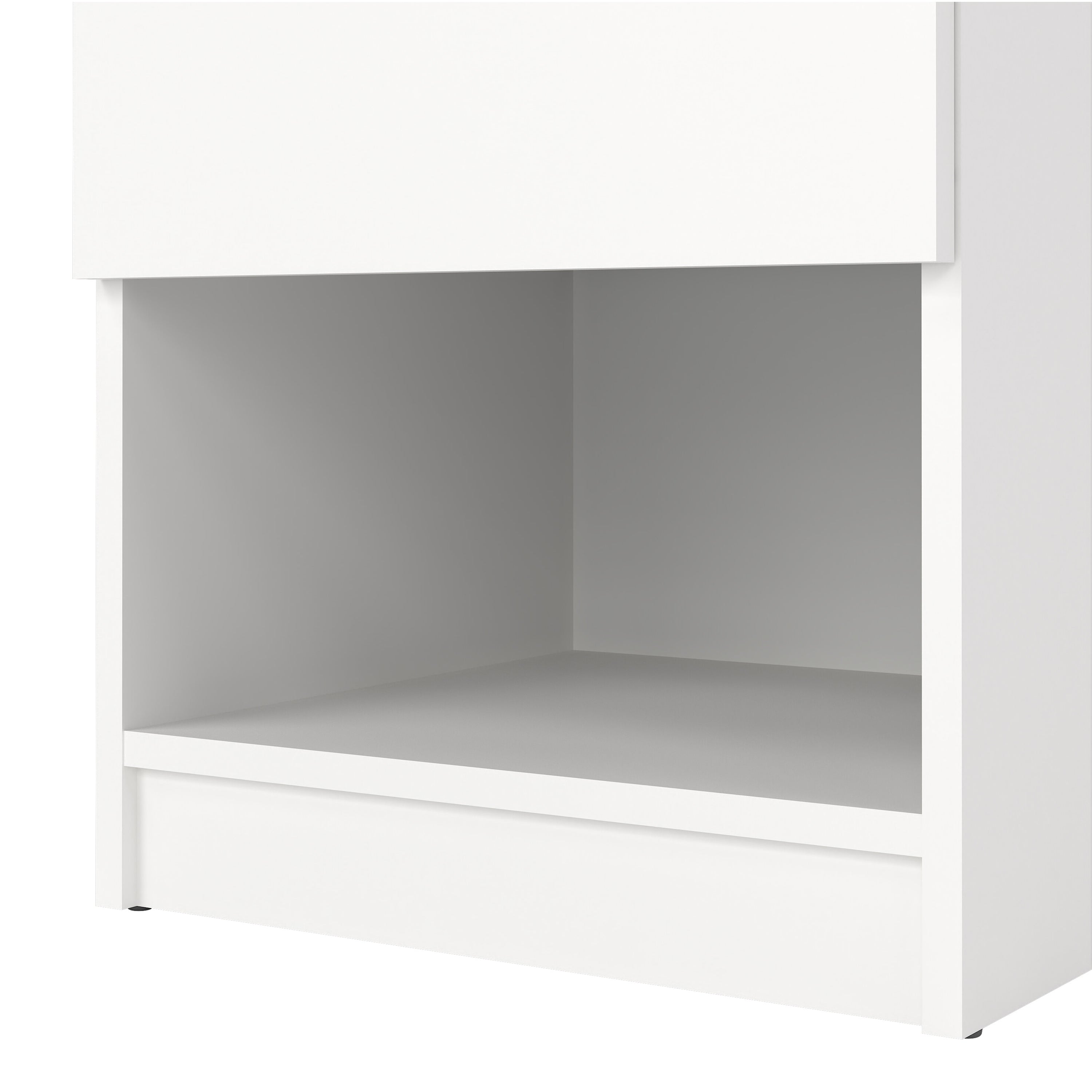 Naia Bedside 1 Drawer 1 Shelf in White – FTG, view 2