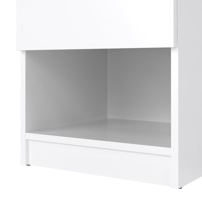 Naia Bedside 1 Drawer 1 Shelf in White High Gloss – FTG, view 4