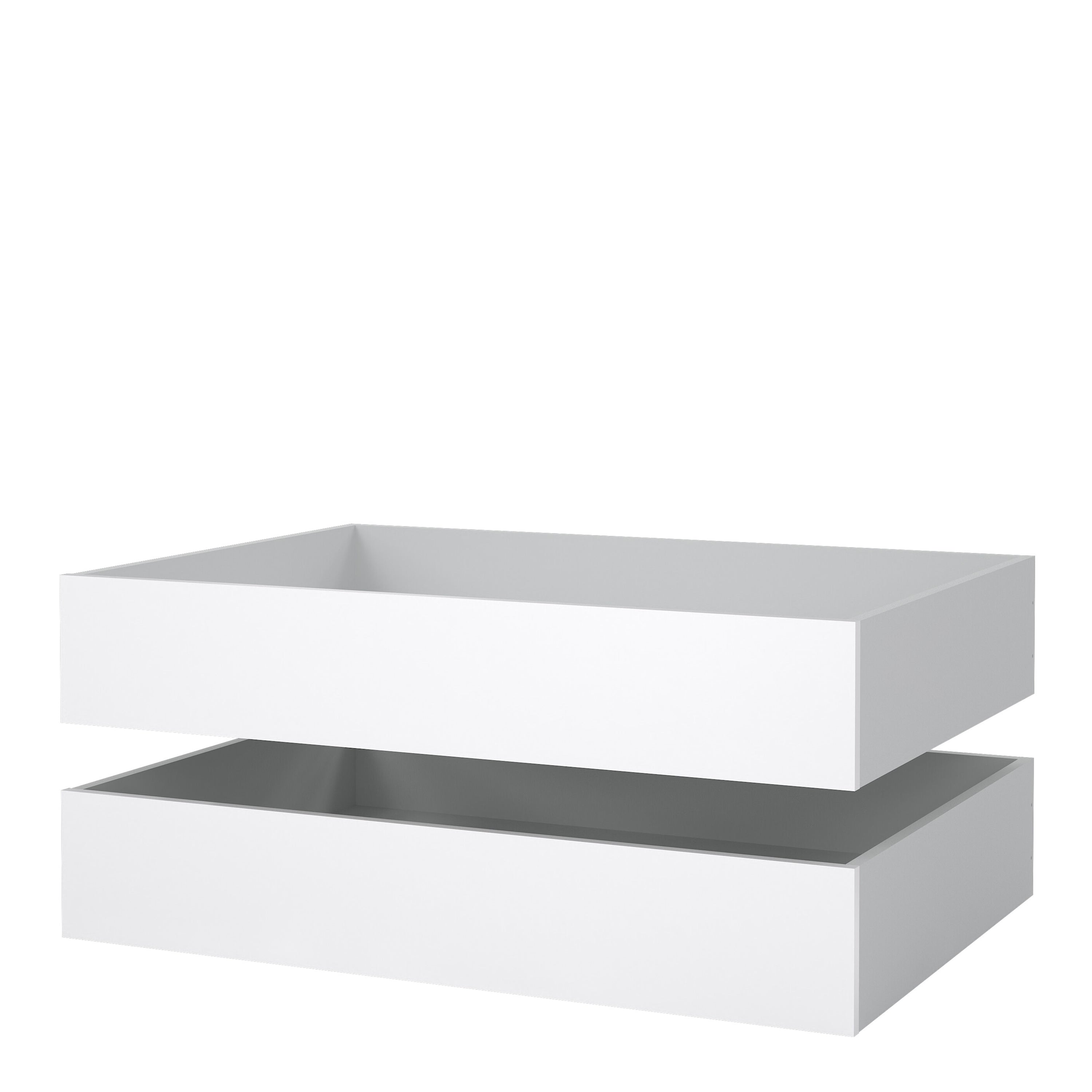 Naia Set of 2 Underbed Drawers (for Single or Double Beds) in White High Gloss – FTG, view 3