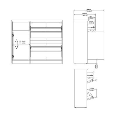 Naia Shoe Cabinet with 2 Flip Down Doors 1 Door and 1 Drawer in Black Matt – FTG, view 13