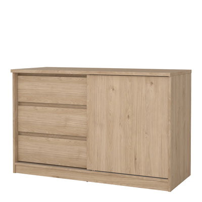 Naia Storage Unit with 1 Sliding Door and 3 Drawers in Jackson Hickory Oak – FTG, view 3