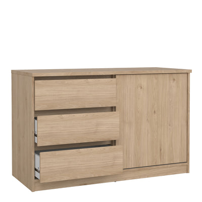 Naia Storage Unit with 1 Sliding Door and 3 Drawers in Jackson Hickory Oak – FTG, view 4