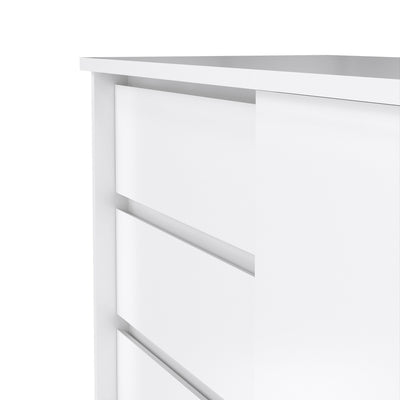Naia Storage Unit with 1 Sliding Door and 3 Drawers in White High Gloss – FTG, view 7