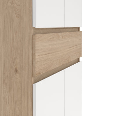 Naia Shoe Cabinet with 4 Doors 1 Drawer in Jackson Hickory Oak and White – FTG, view 10