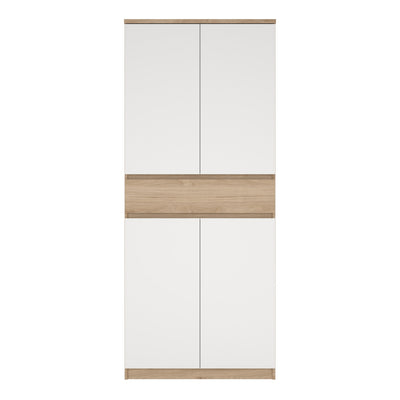 Naia Shoe Cabinet with 4 Doors 1 Drawer in Jackson Hickory Oak and White – FTG, view 2