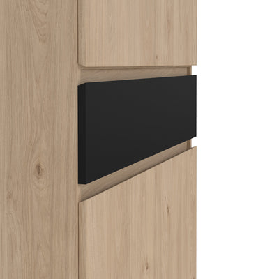 Naia Shoe Cabinet with 4 Doors 1 Drawer in Jackson Hickory Oak and Black – FTG, view 10