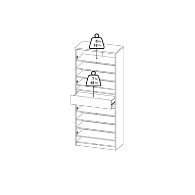 Naia Shoe Cabinet with 4 Doors 1 Drawer in Jackson Hickory Oak and Black – FTG, view 15