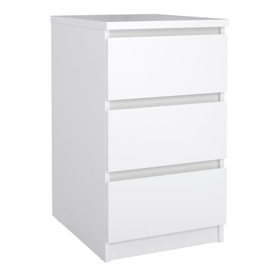 Naia Package - Bedside 3 Drawers + Chest of 5 Drawers + Wardrobe with 2 Doors + 1 Drawer in White High Gloss – FTG, view 2