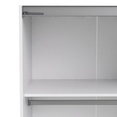 Verona Sliding Wardrobe 180cm in White with Mirror Doors with 2 Shelves – FTG, view 10