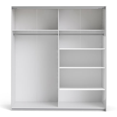 N/A Verona Sliding Wardrobe 180cm in White with White Doors with 5 Shelves