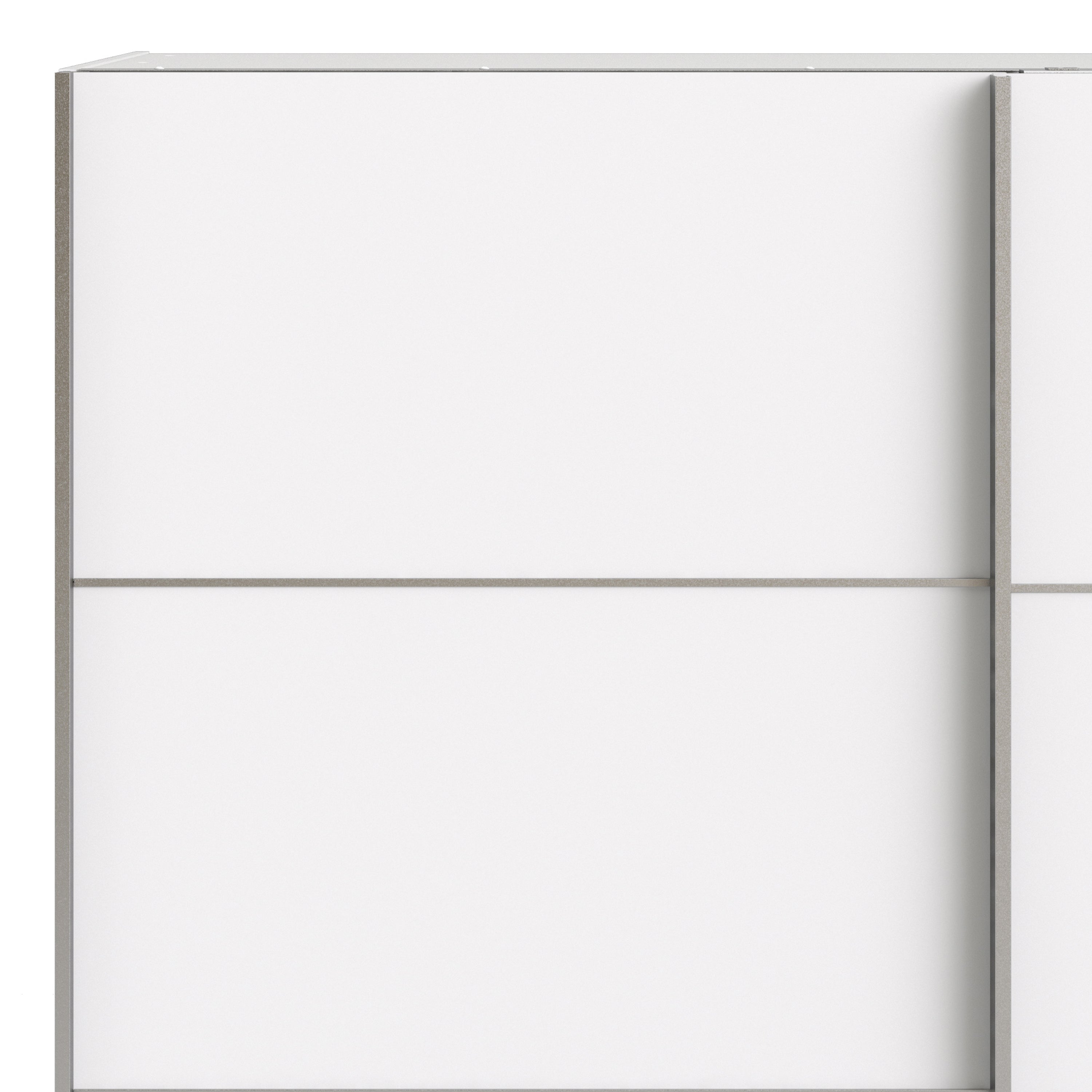 N/A Verona Sliding Wardrobe 180cm in White with White Doors with 5 Shelves