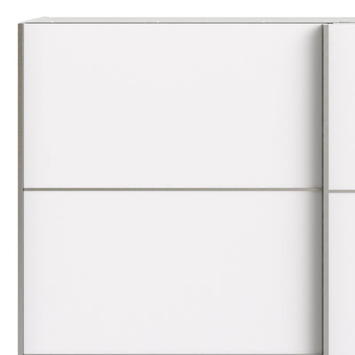 N/A Verona Sliding Wardrobe 180cm in White with White Doors with 5 Shelves