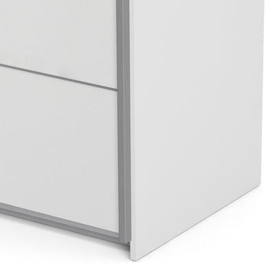 N/A Verona Sliding Wardrobe 180cm in White with White Doors with 5 Shelves
