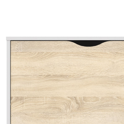 Oslo Shoe Cabinet 3 Drawers in White and Oak – FTG, view 6