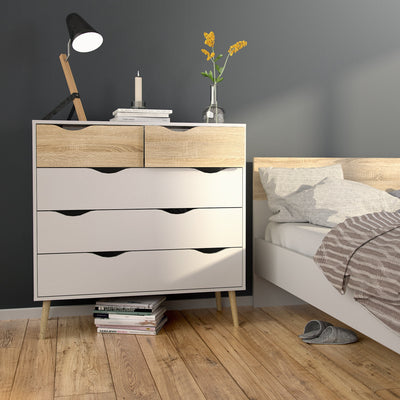 Oslo 4 Piece Bedroom Set White & Oak – FTG, view 14