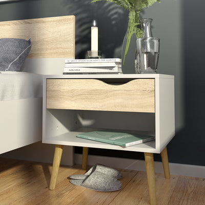 Oslo 4 Piece Bedroom Set White & Oak – FTG, view 5
