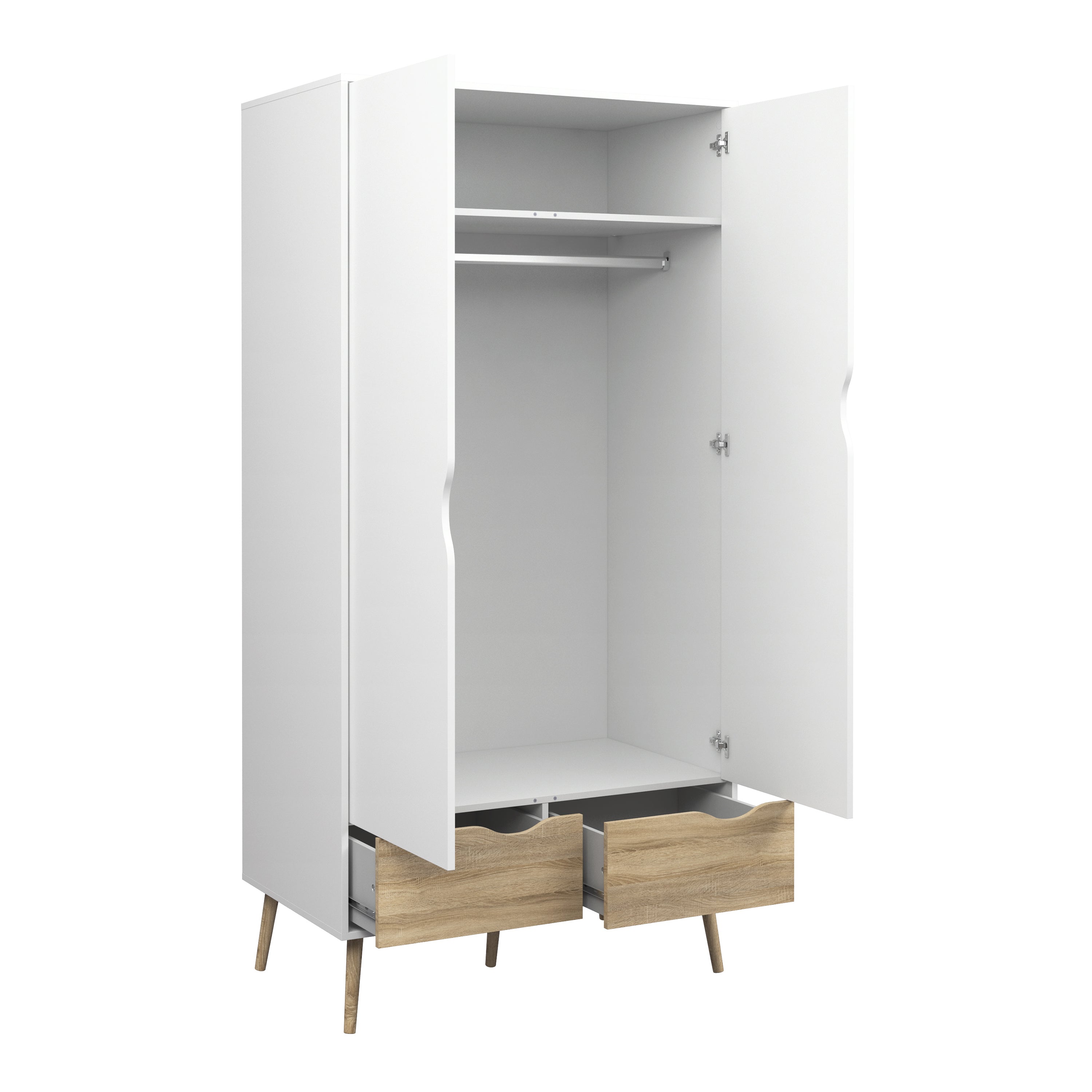 Oslo 4 Piece Bedroom Set White & Oak – FTG, view 9