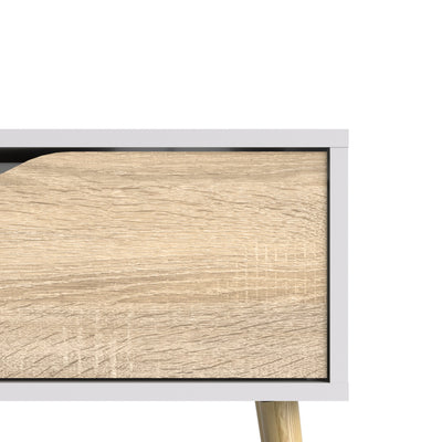 Oslo Coffee Table 1 Drawer 1 Shelf in White and Oak – FTG, view 8