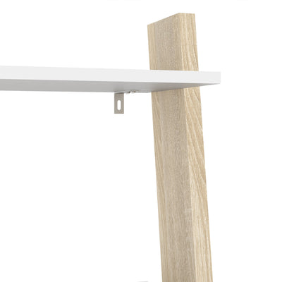 Oslo Leaning Bookcase 1 Drawer in White and Oak – FTG, view 9