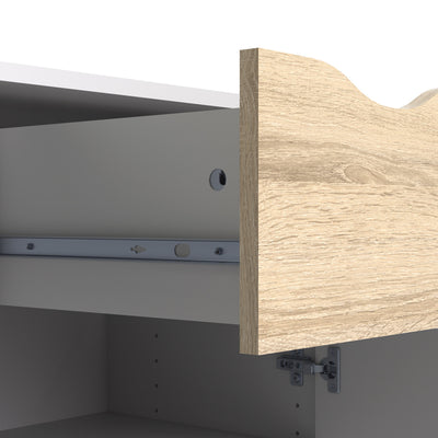 Oslo Sideboard Small 1 Drawer 2 Doors in White and Oak – FTG, view 10