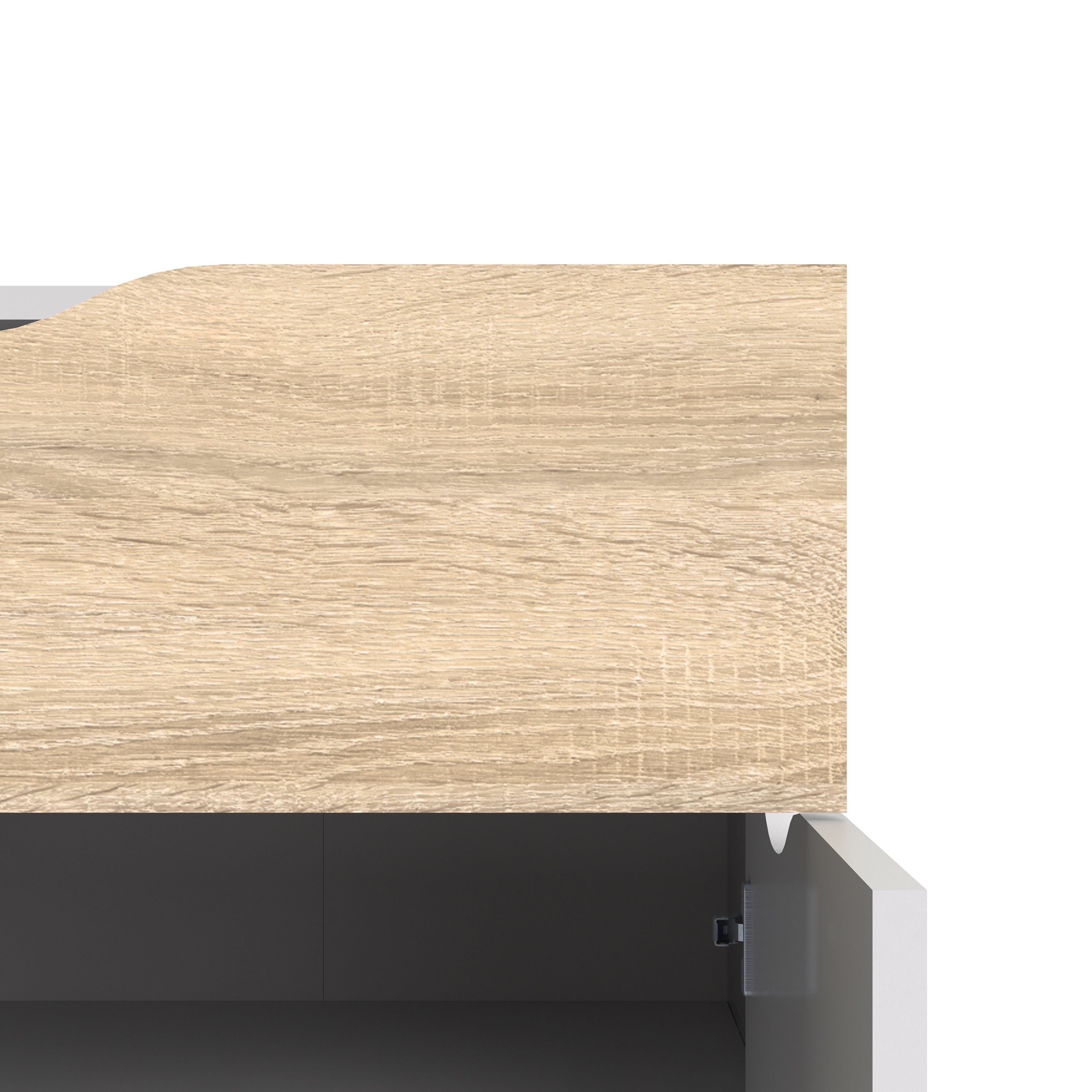 Oslo Sideboard Small 1 Drawer 2 Doors in White and Oak – FTG, view 9