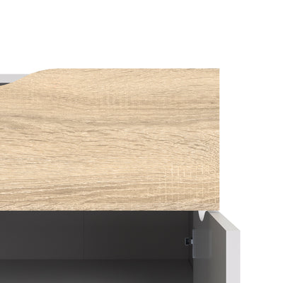 Oslo Sideboard Small 1 Drawer 2 Doors in White and Oak – FTG, view 9