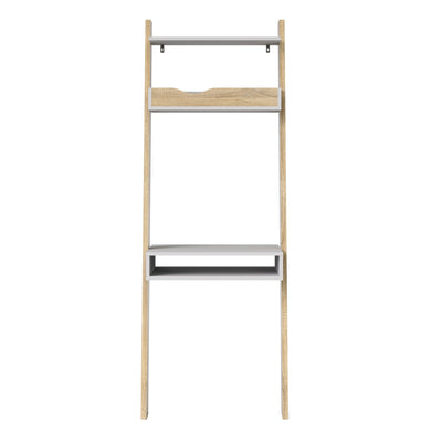 Oslo Leaning Desk in White and Oak – FTG, view 2