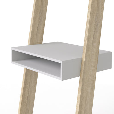 Oslo Leaning Desk in White and Oak – FTG, view 7