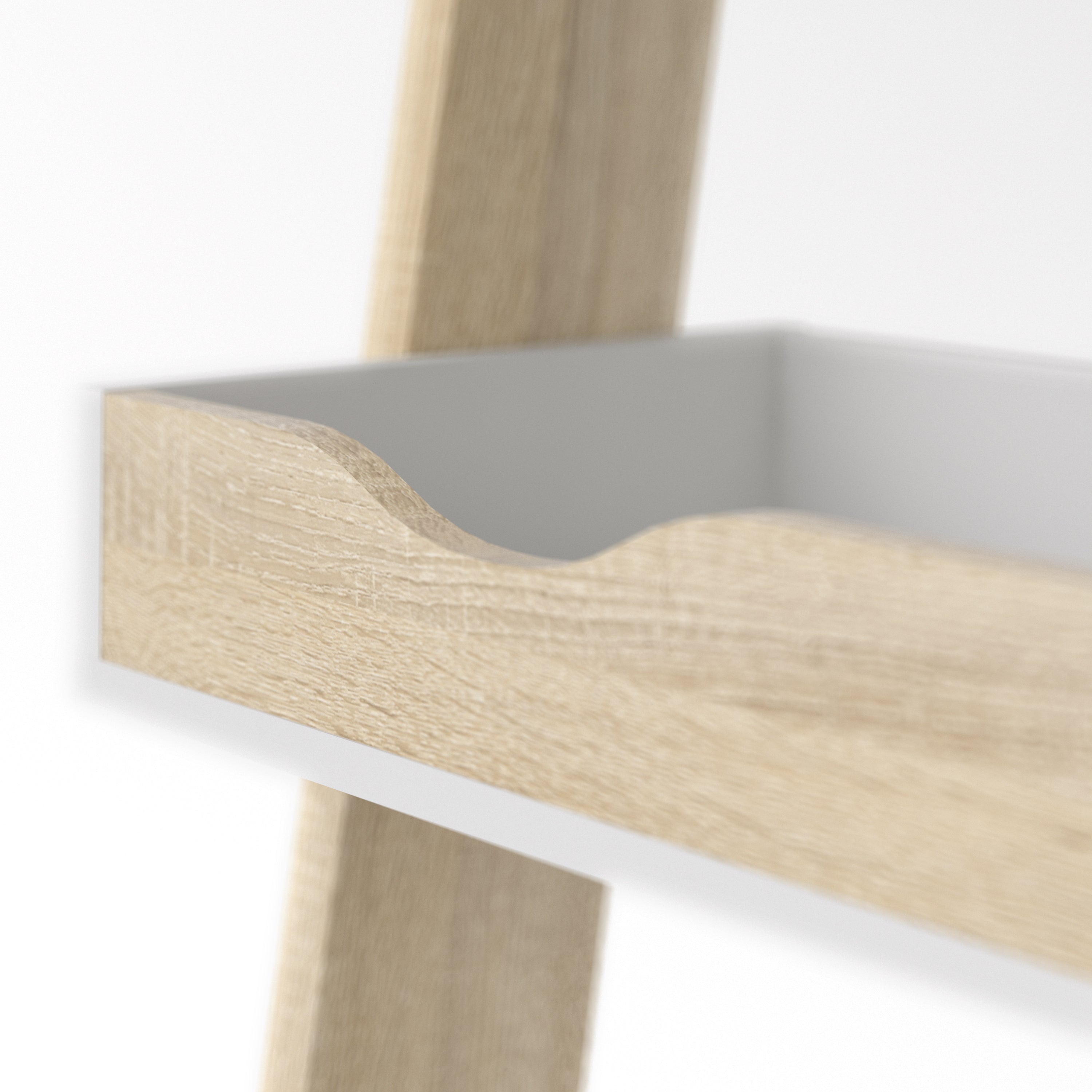 Oslo Leaning Desk in White and Oak – FTG, view 8