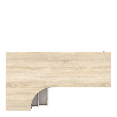 Oslo Desk 2 Drawer in White and Oak – FTG, view 5