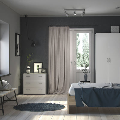 Space Package - Bedside 1 Drawer + Chest of 3 Drawers + Wardrobe with 2 Doors in White – FTG, view 12