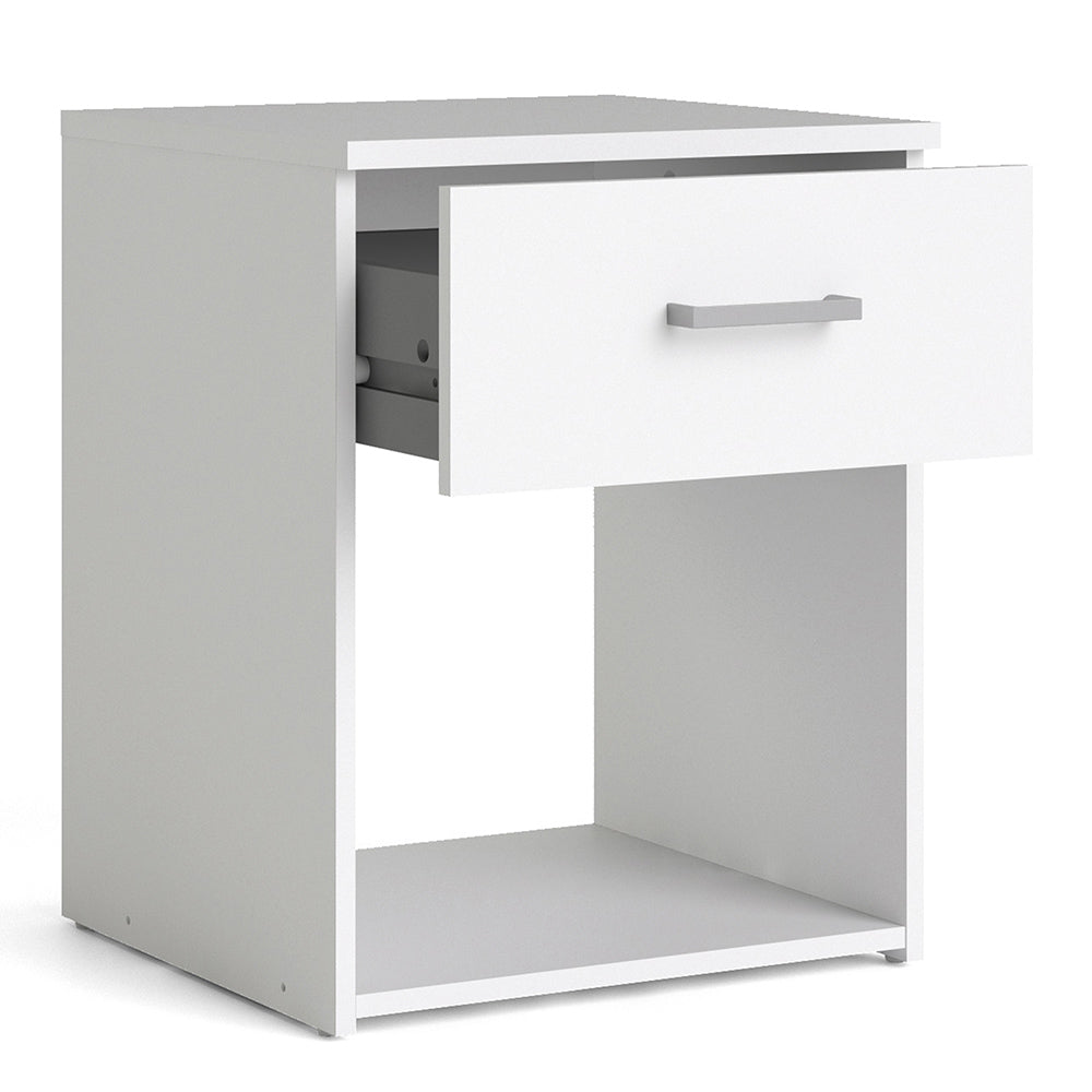 Space Package - Bedside 1 Drawer + Chest of 3 Drawers + Wardrobe with 2 Doors in White – FTG, view 3