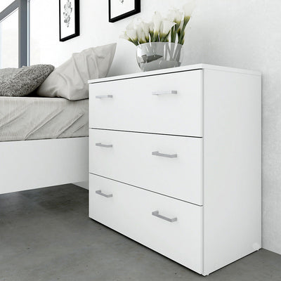 Space Package - Bedside 1 Drawer + Chest of 3 Drawers + Wardrobe with 2 Doors in White – FTG, view 8