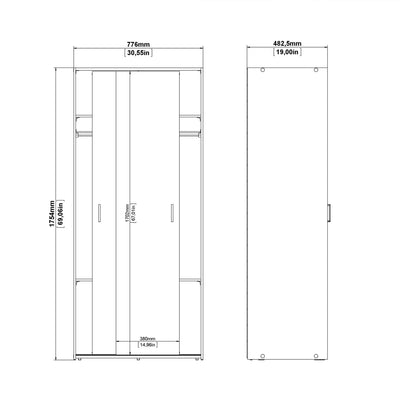 Space Wardrobe 2 Sliding Doors in White 1750 – FTG, view 11