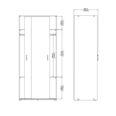 Space Wardrobe 2 Sliding Doors in White 1750 – FTG, view 12