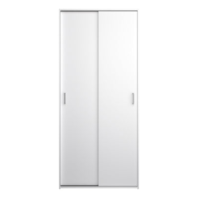 Space Wardrobe 2 Sliding Doors in White 1750 – FTG, view 2