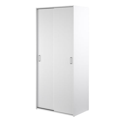 Space Wardrobe 2 Sliding Doors in White 1750 – FTG, view 3
