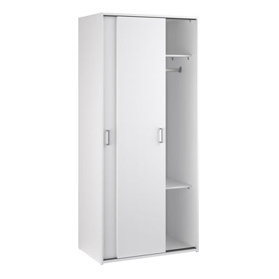 Space Wardrobe 2 Sliding Doors in White 1750 – FTG, view 5