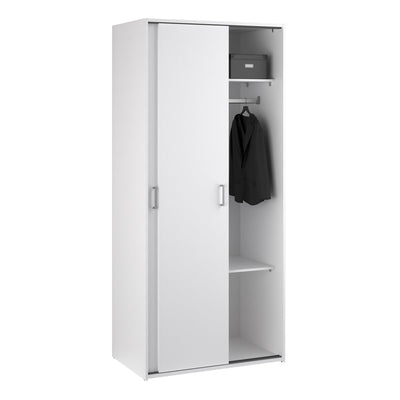 Space Wardrobe 2 Sliding Doors in White 1750 – FTG, view 7