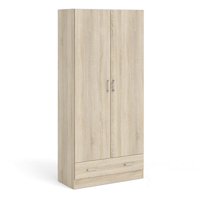 Space Wardrobe with 2 Doors + 1 Drawer in Oak 1750 – FTG