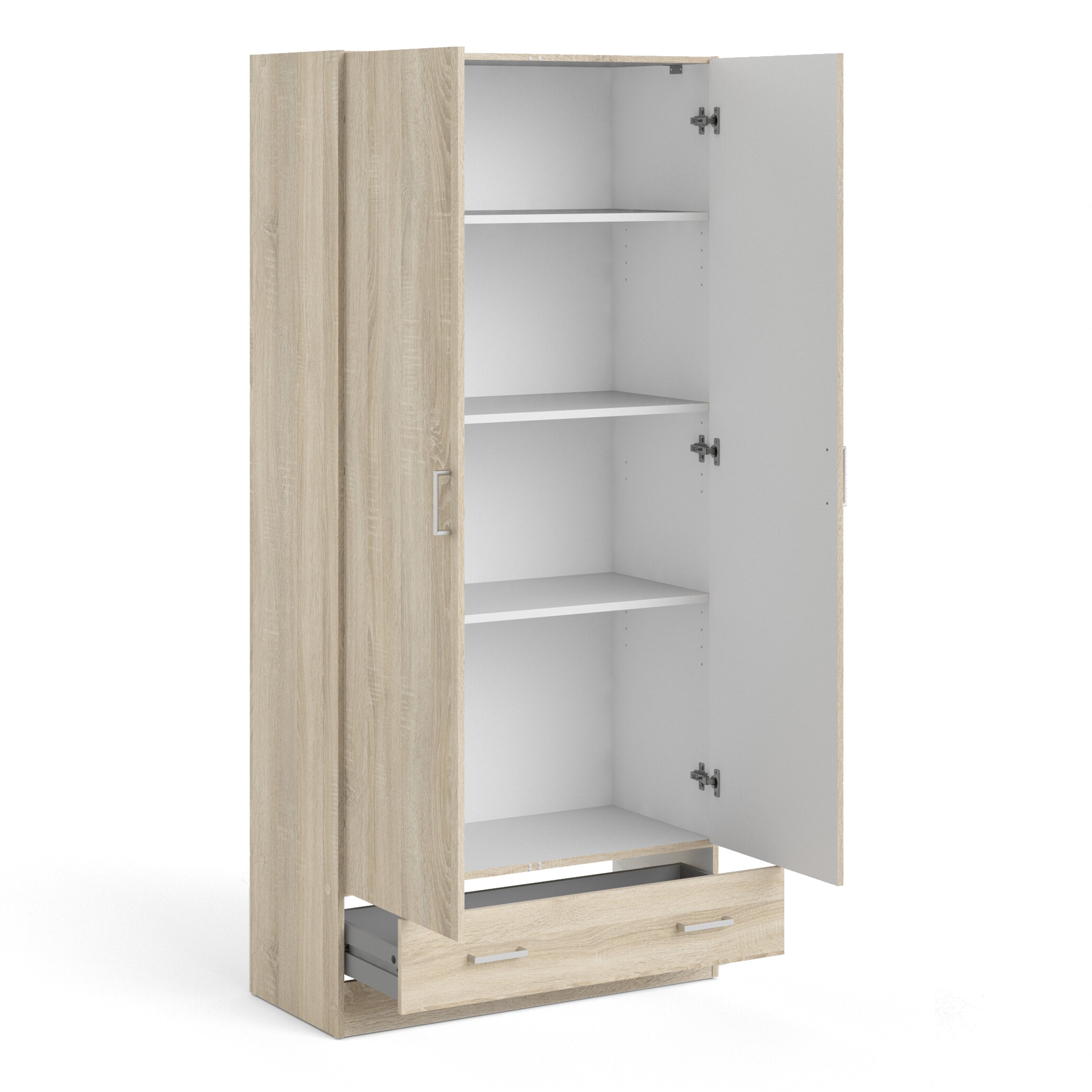 Space Wardrobe with 2 Doors + 1 Drawer in Oak 1750 – FTG, view 5